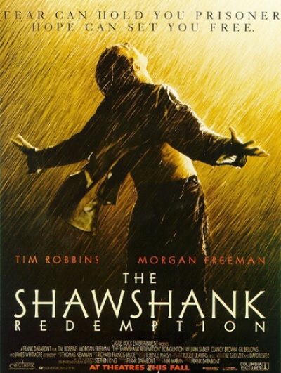 쇼생크 탈출(The Shawshank Redemption,1994): 살인 누명을 쓴 앤디가 19년 동안 희망을 잃지 않고 탈출해 자유를 되찾는 감동적인 이야기